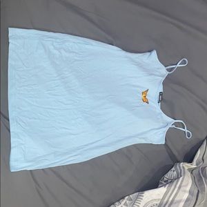 Butterfly print slip dress